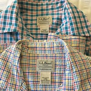 (2) L.L. BEAN Casual Dress shirts Small/Reg Fit
